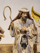 Presépio em Resina com Tecido Natural • 11 Peças • 40cm