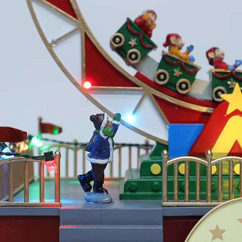 Enfeite Roda Gigante Natalino Natal Papai Noel Led Musical