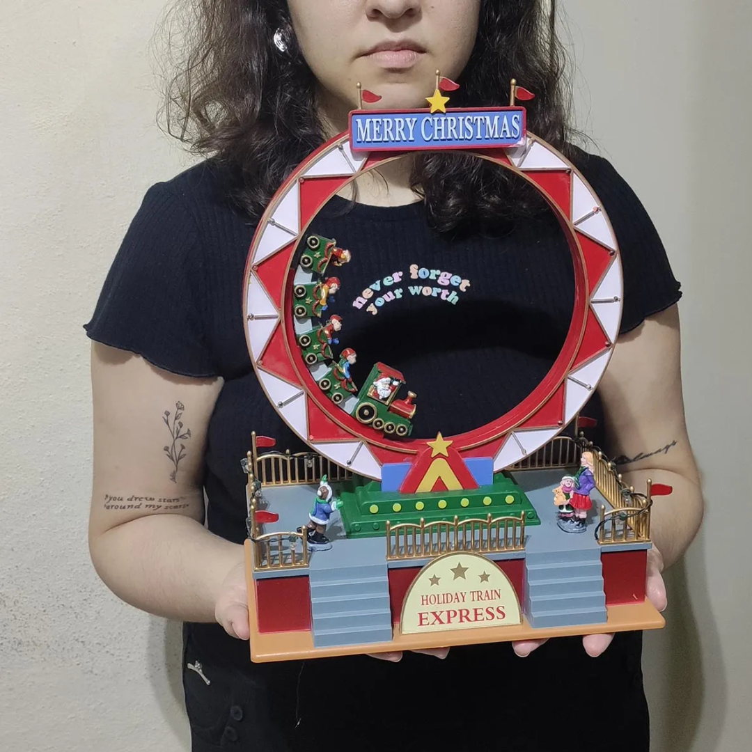 Enfeite Roda Gigante Natalino Natal Papai Noel Led Musical