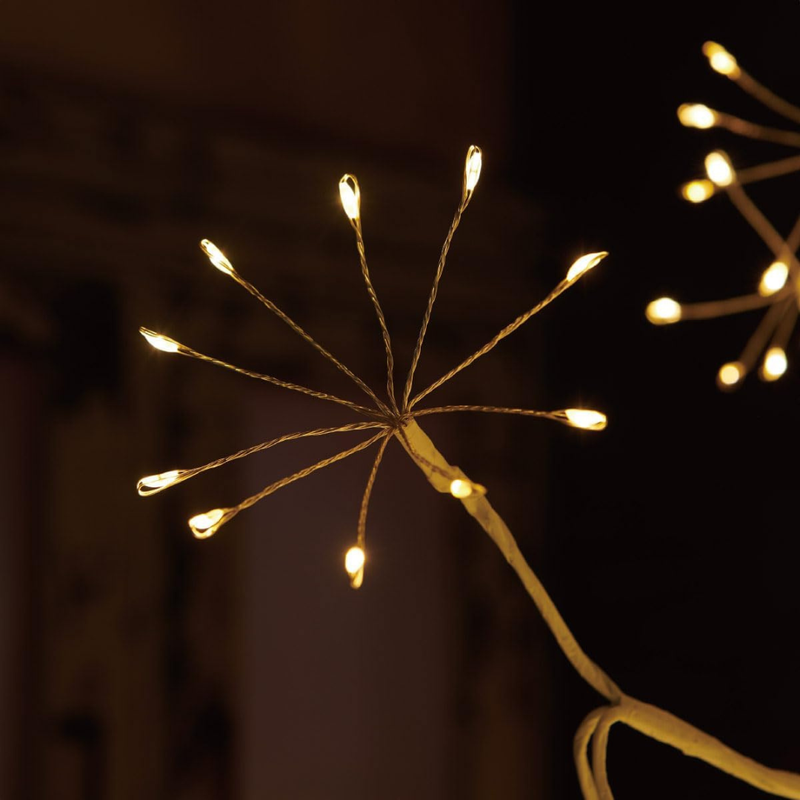 Árvore de Natal de Bétula 120cm com Luzes LED Quentes & Frias