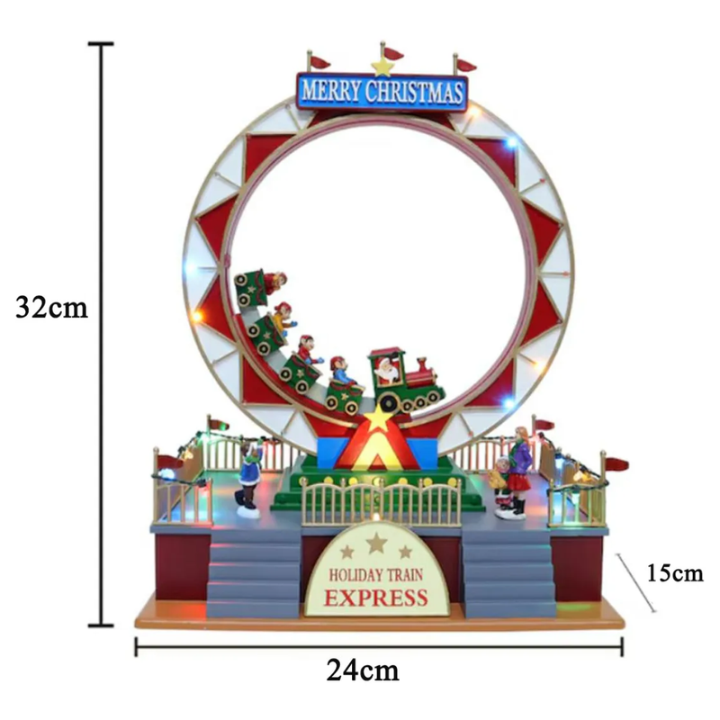 Enfeite Roda Gigante Natalino Natal Papai Noel Led Musical