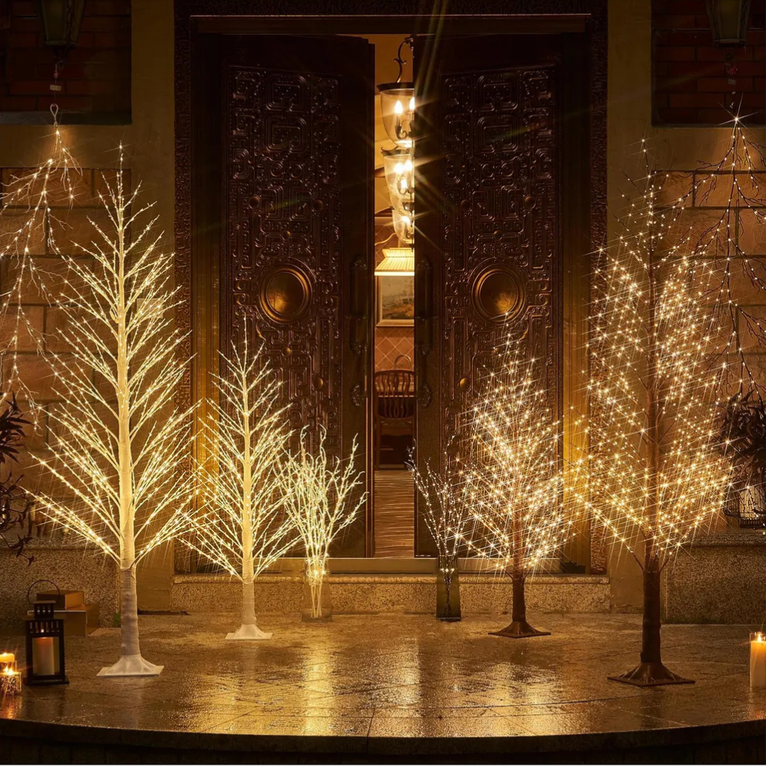 Conjunto de Luzes LED Fadas Brancas - 450 LEDs em 3 Comprimentos (1,80 m, 1,20 m e 1 m)