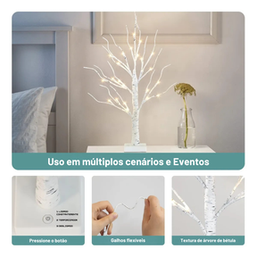 Conjunto de 4 Árvores de Natal Elegantes com 24 LEDs de 60 cm – Ideal para Decoração de Festas e Eventos