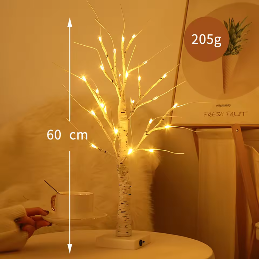 Árvore de Bétula LED Brilhante - Toque Mágico para sua Decoração e Eventos