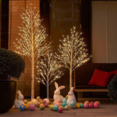 rio Elegante de Árvores de Bétula Iluminadas – Luzes LED 3 em 1.