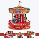 Decoração Natal Carrossel Animado Musical Giratório - Vermelho