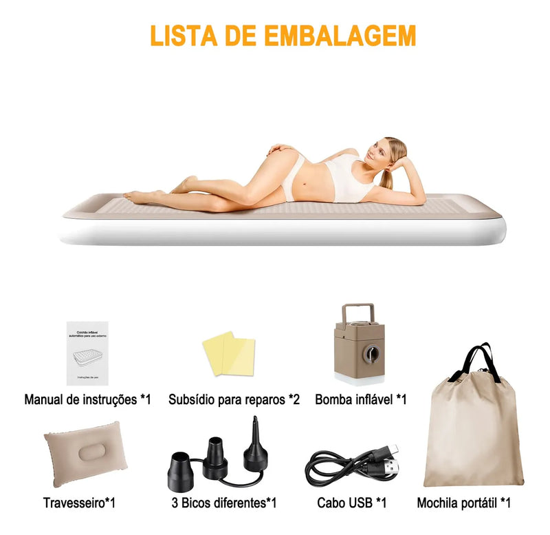 Colchão Inflável Queen com 2 Travesseiro
