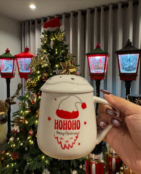 Caneca Natalina com Tampa - Design Festivo