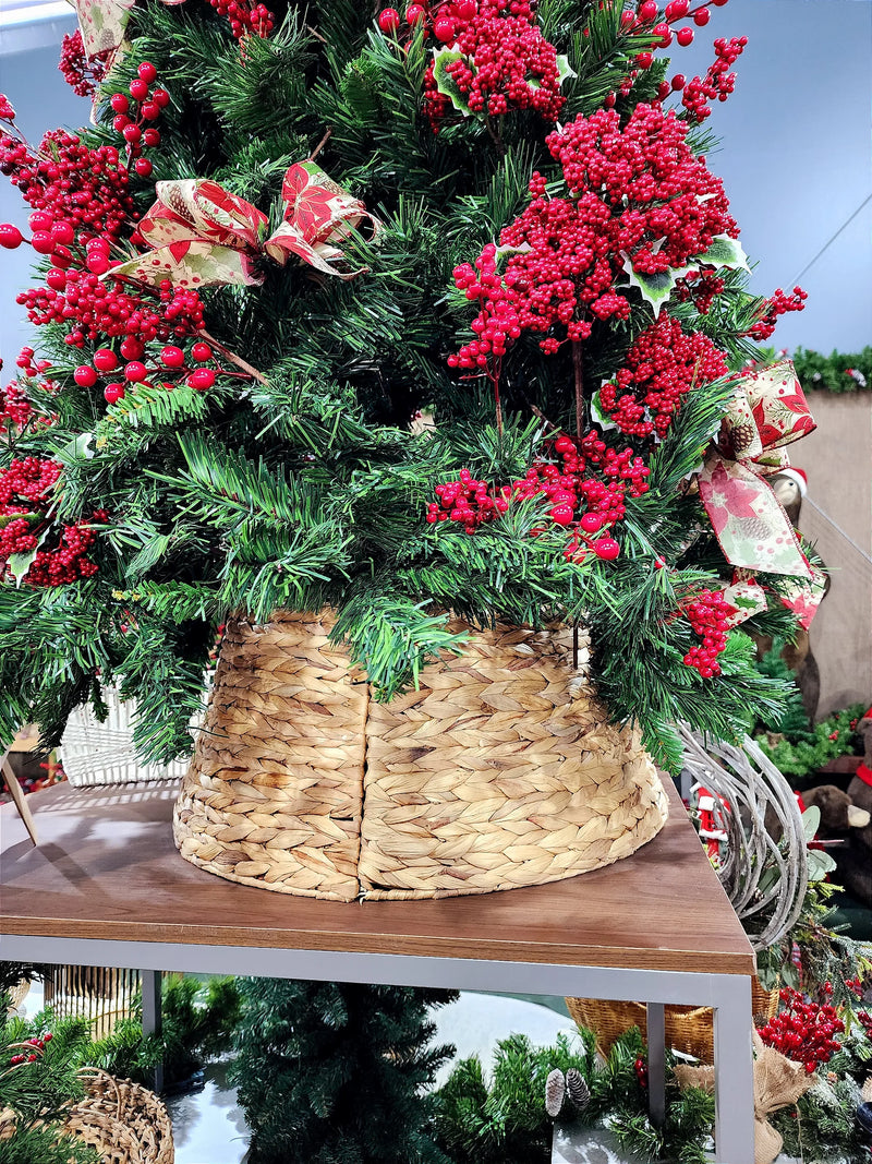 Saia Rígida Trançada Natural 60cm para Árvore de Natal – Pré-Venda 2025