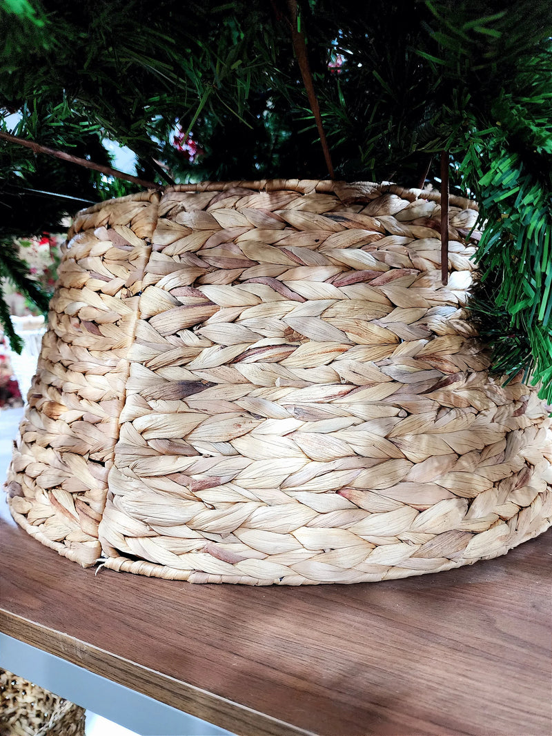 Saia Rígida Trançada Natural 60cm para Árvore de Natal – Pré-Venda 2025