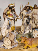 Presépio em Resina com Tecido Natural • 11 Peças • 40cm