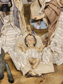 Presépio em Resina com Tecido Natural • 11 Peças • 40cm