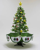 Árvore de Natal Grande com Base Guarda-Chuva - Iluminação, Música e Efeito de Neve (190 x 115 cm)