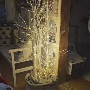 rio Elegante de Árvores de Bétula Iluminadas – Luzes LED 3 em 1.