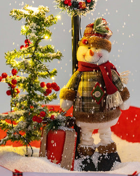 Árvore de Natal Mini Boneco de Neve com Base de Guarda-Chuva com Neve 65 x75