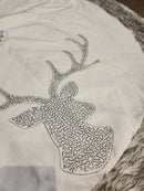 SAIA DE ÁRVORE RENA PRATA COM BRANCO LUXO